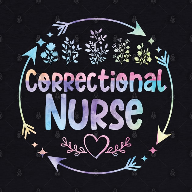 Correctional Nurse cute floral watercolor by ARTBYHM